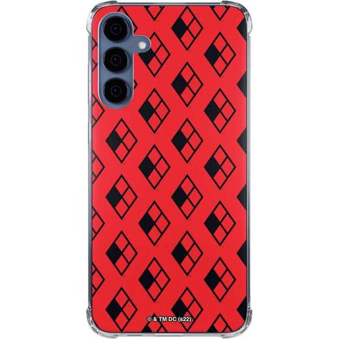 DC Comics Harley Quinn Logo Pattern Galaxy A35 5G Clear Case