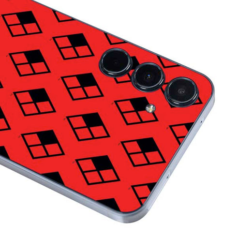 DC Comics Harley Quinn Logo Pattern Galaxy A35 5G Skin