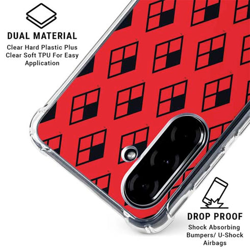 DC Comics Harley Quinn Logo Pattern Galaxy A36 5G Clear Case