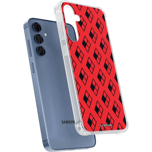 DC Comics Harley Quinn Logo Pattern Galaxy A55 5G Clear Case