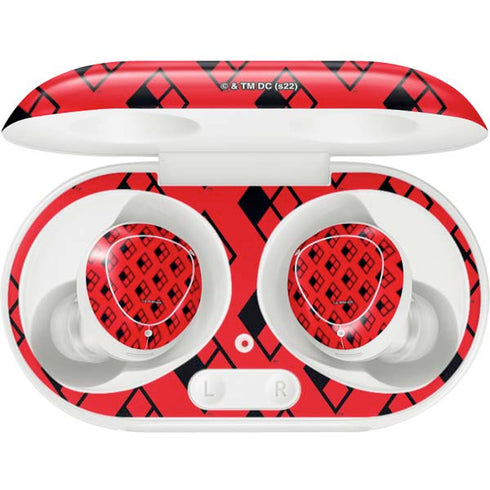 DC Comics Harley Quinn Logo Pattern Galaxy Buds Plus Skin