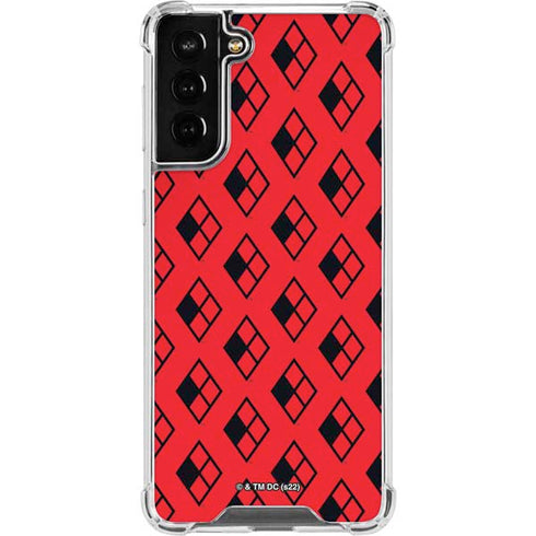 DC Comics Harley Quinn Logo Pattern Galaxy S22 Plus Clear Case