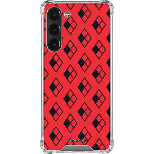 DC Comics Harley Quinn Logo Pattern Galaxy S24 FE Clear Case