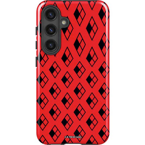 DC Comics Harley Quinn Logo Pattern Galaxy S25 Impact Case