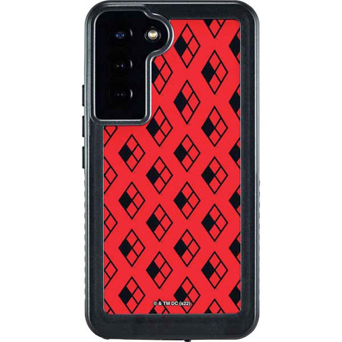 DC Comics Harley Quinn Logo Pattern Galaxy S24 Plus Waterproof Case