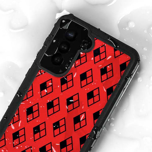 DC Comics Harley Quinn Logo Pattern Galaxy S24 Plus Waterproof Case