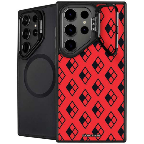DC Comics Harley Quinn Logo Pattern Galaxy S25 Ultra Kickstand Case