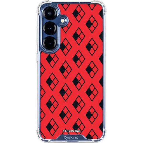 DC Comics Harley Quinn Logo Pattern Galaxy S25 Clear Case