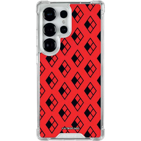 DC Comics Harley Quinn Logo Pattern Galaxy S25 Ultra Clear Case