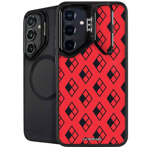 DC Comics Harley Quinn Logo Pattern Galaxy S26 Plus Kickstand Case