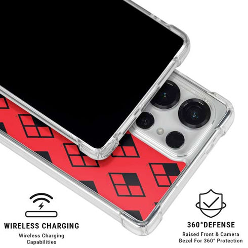 DC Comics Harley Quinn Logo Pattern Galaxy S26 Ultra Clear Case