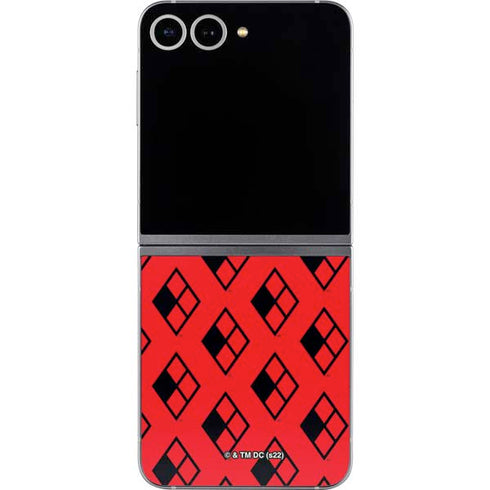 DC Comics Harley Quinn Logo Pattern Galaxy Z Flip6 Skin