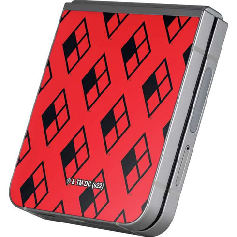DC Comics Harley Quinn Logo Pattern Galaxy Z Flip6 Skin