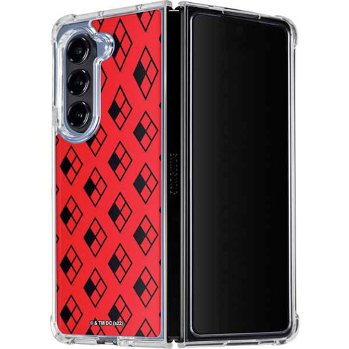DC Comics Harley Quinn Logo Pattern Galaxy Z Fold5 5G Clear Case
