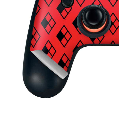 DC Comics Harley Quinn Logo Pattern Google Stadia Controller Skin