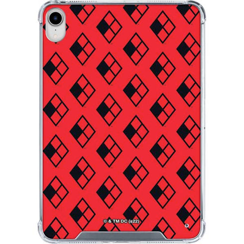 DC Comics Harley Quinn Logo Pattern iPad 11th Gen (2025) Clear Case