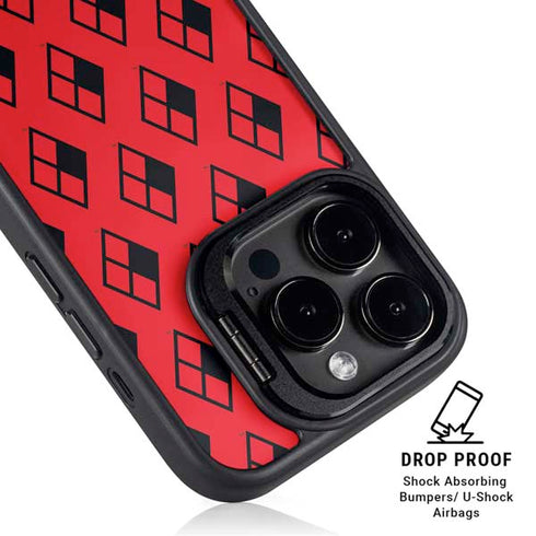 DC Comics Harley Quinn Logo Pattern iPhone 14 Pro Max Kickstand Case