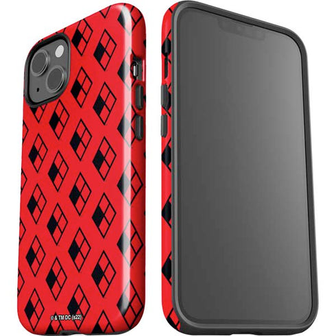 DC Comics Harley Quinn Logo Pattern iPhone 15 Impact Case