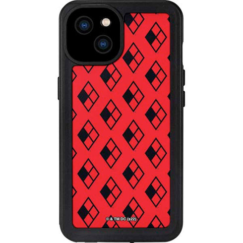DC Comics Harley Quinn Logo Pattern iPhone 15 Plus Waterproof Case