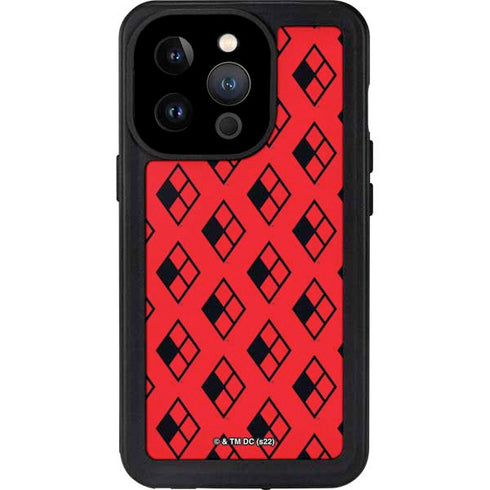 DC Comics Harley Quinn Logo Pattern iPhone 15 Pro Waterproof Case