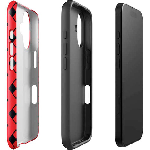 DC Comics Harley Quinn Logo Pattern iPhone 16 Plus Impact Case