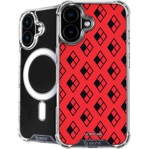 DC Comics Harley Quinn Logo Pattern iPhone 16 Plus MagSafe Case
