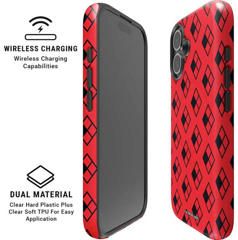 DC Comics Harley Quinn Logo Pattern iPhone 16 Plus Magsafe Impact Case