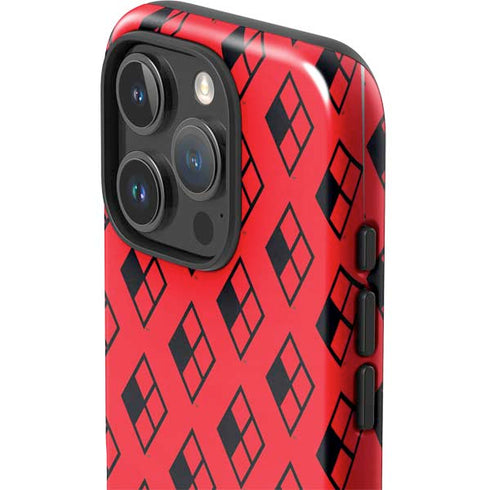 DC Comics Harley Quinn Logo Pattern iPhone 16 Pro Impact Case