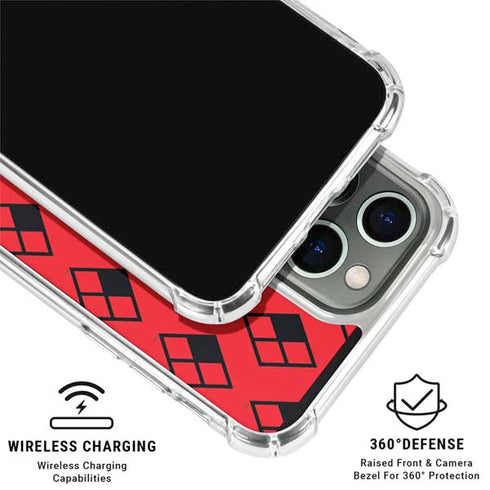 DC Comics Harley Quinn Logo Pattern iPhone 16 Pro Max Clear Case