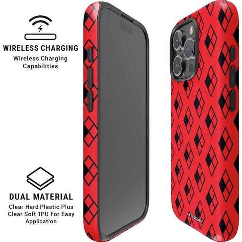 DC Comics Harley Quinn Logo Pattern iPhone 16 Pro Max Magsafe Impact Case