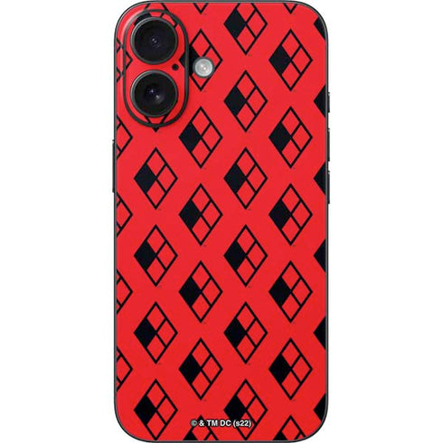 DC Comics Harley Quinn Logo Pattern iPhone 16 Skin