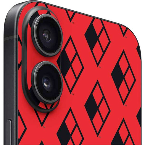 DC Comics Harley Quinn Logo Pattern iPhone 16 Skin