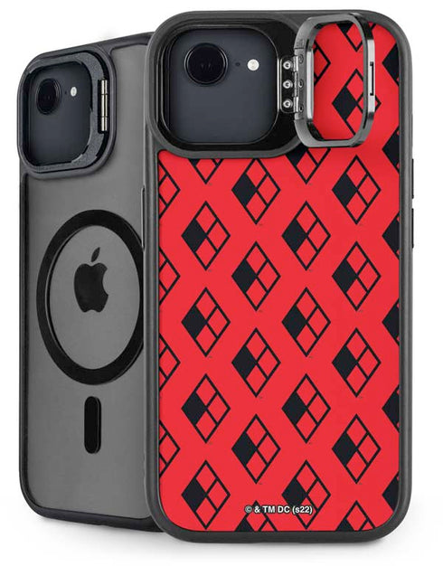 DC Comics Harley Quinn Logo Pattern iPhone 16e Kickstand Case