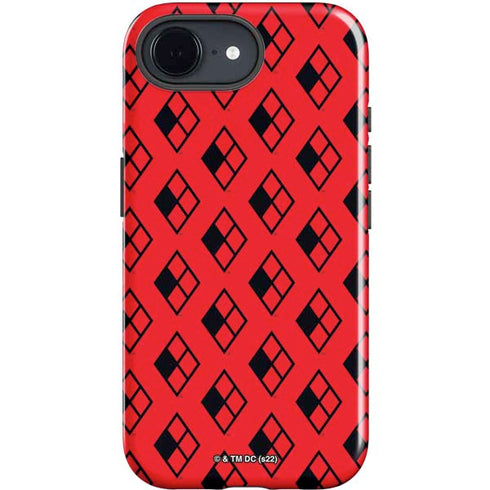 DC Comics Harley Quinn Logo Pattern iPhone 16e Impact Case