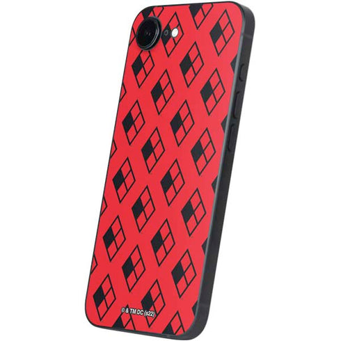 DC Comics Harley Quinn Logo Pattern iPhone 16e Skin