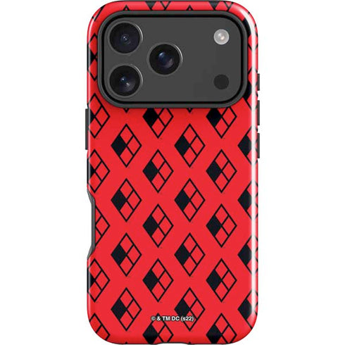 DC Comics Harley Quinn Logo Pattern iPhone 18 Pro Impact Case