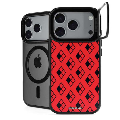 DC Comics Harley Quinn Logo Pattern iPhone 18 Pro Kickstand Case