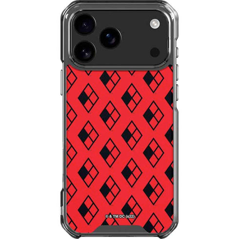 DC Comics Harley Quinn Logo Pattern iPhone 18 Pro Max Clear Case