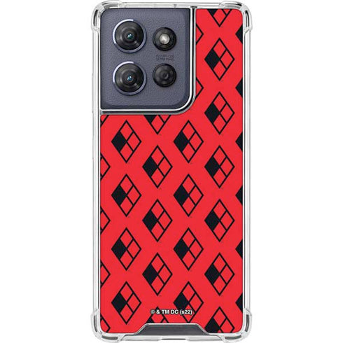 DC Comics Harley Quinn Logo Pattern Moto G Play 5G (2025) Clear Case