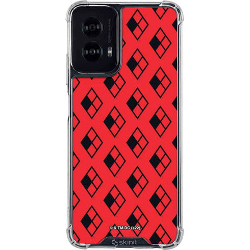 DC Comics Harley Quinn Logo Pattern Moto G Power 5G (2024) Clear Case
