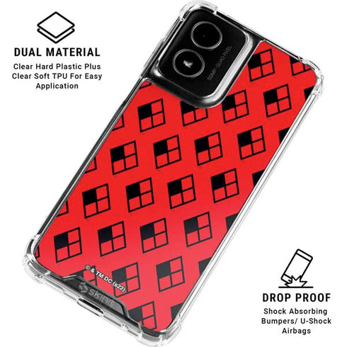 DC Comics Harley Quinn Logo Pattern Moto G Power 5G (2024) Clear Case