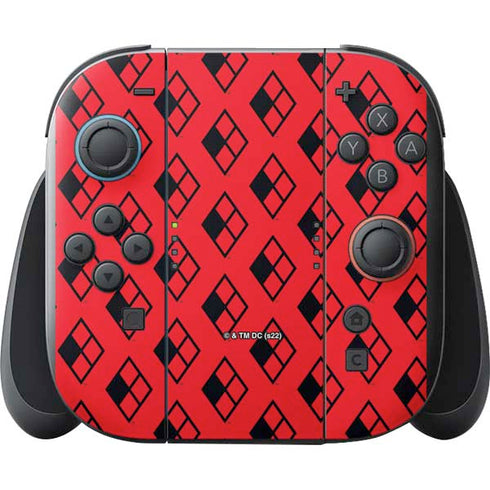DC Comics Harley Quinn Logo Pattern Nintendo Switch 2 (2025) with Joy-Con Skin