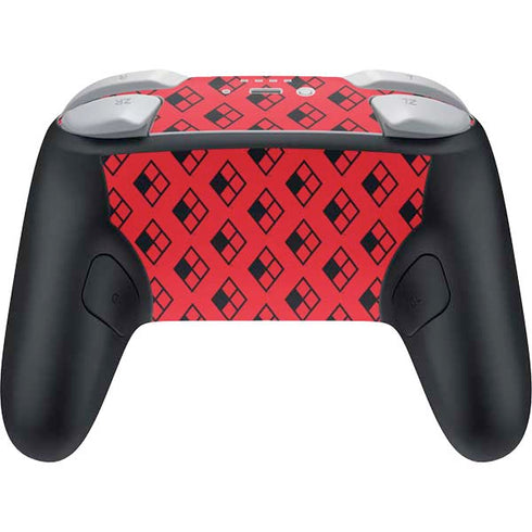 DC Comics Harley Quinn Logo Pattern Nintendo Switch 2 (2025) Pro Controller Skin