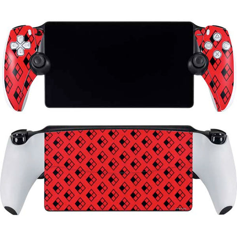 DC Comics Harley Quinn Logo Pattern PlayStation Portal Remote Player Skin