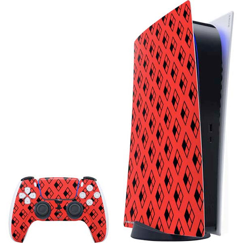 DC Comics Harley Quinn Logo Pattern PlayStation PS5 Skins