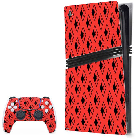 DC Comics Harley Quinn Logo Pattern PlayStation PS5 Skins