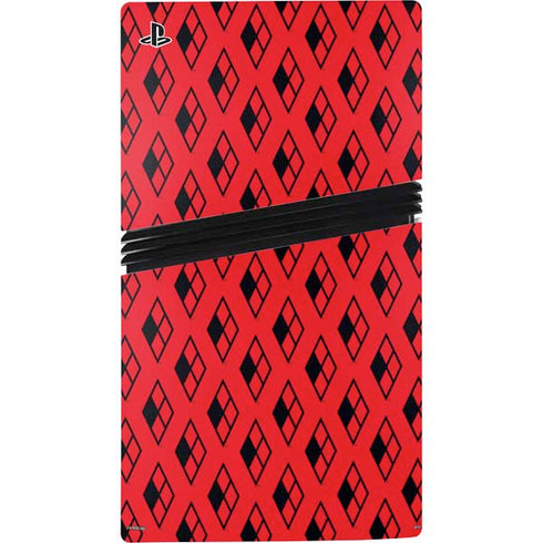 DC Comics Harley Quinn Logo Pattern PS5 Pro Console Skin