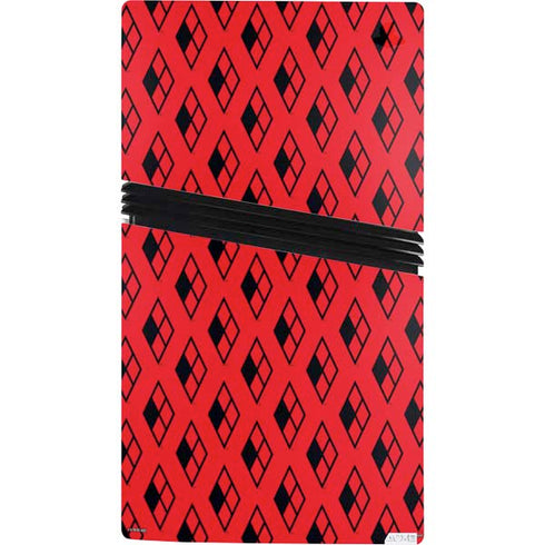 DC Comics Harley Quinn Logo Pattern PS5 Pro Console Skin