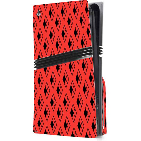 DC Comics Harley Quinn Logo Pattern PS5 Pro Disk Console Skin