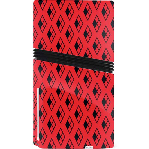 DC Comics Harley Quinn Logo Pattern PS5 Pro Disk Console Skin
